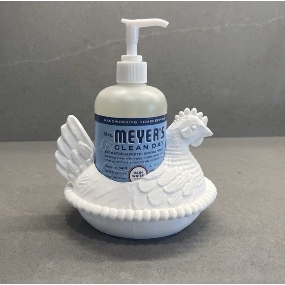 Hen On Nest Meyer 12.5 Oz Soap Holder Caddy 3D Print White Kitchen Cottage